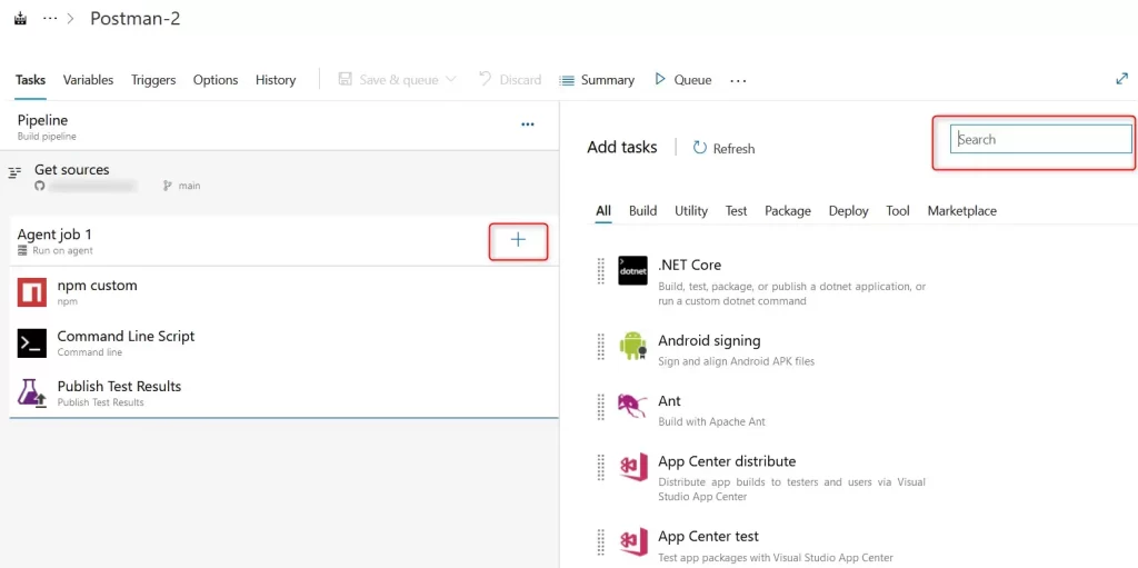 adding tasks in Azure Devops Pipeline