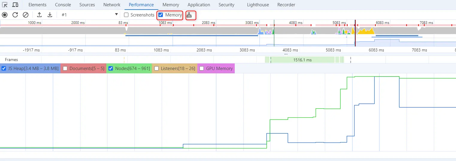 how to find memory leaks in performance panel