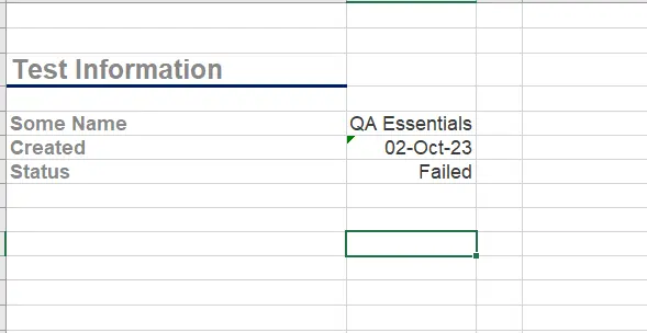 excel file for cypress test