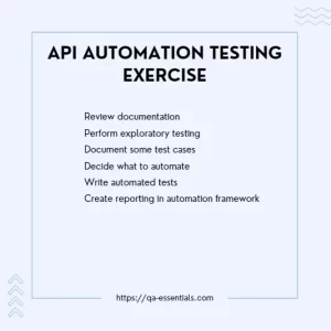 api automation testing exercise