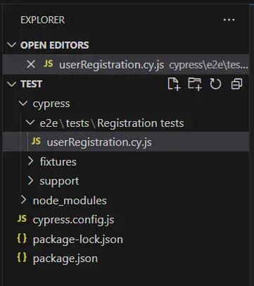 cypress user registration testing