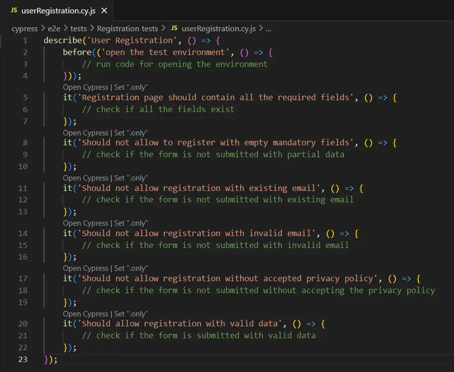 test structure