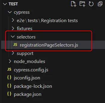 javascript object selectors file